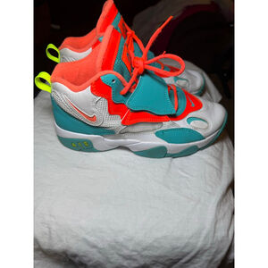 Boys Nike Sneakers 7 (Big Boy) White Teal Orange